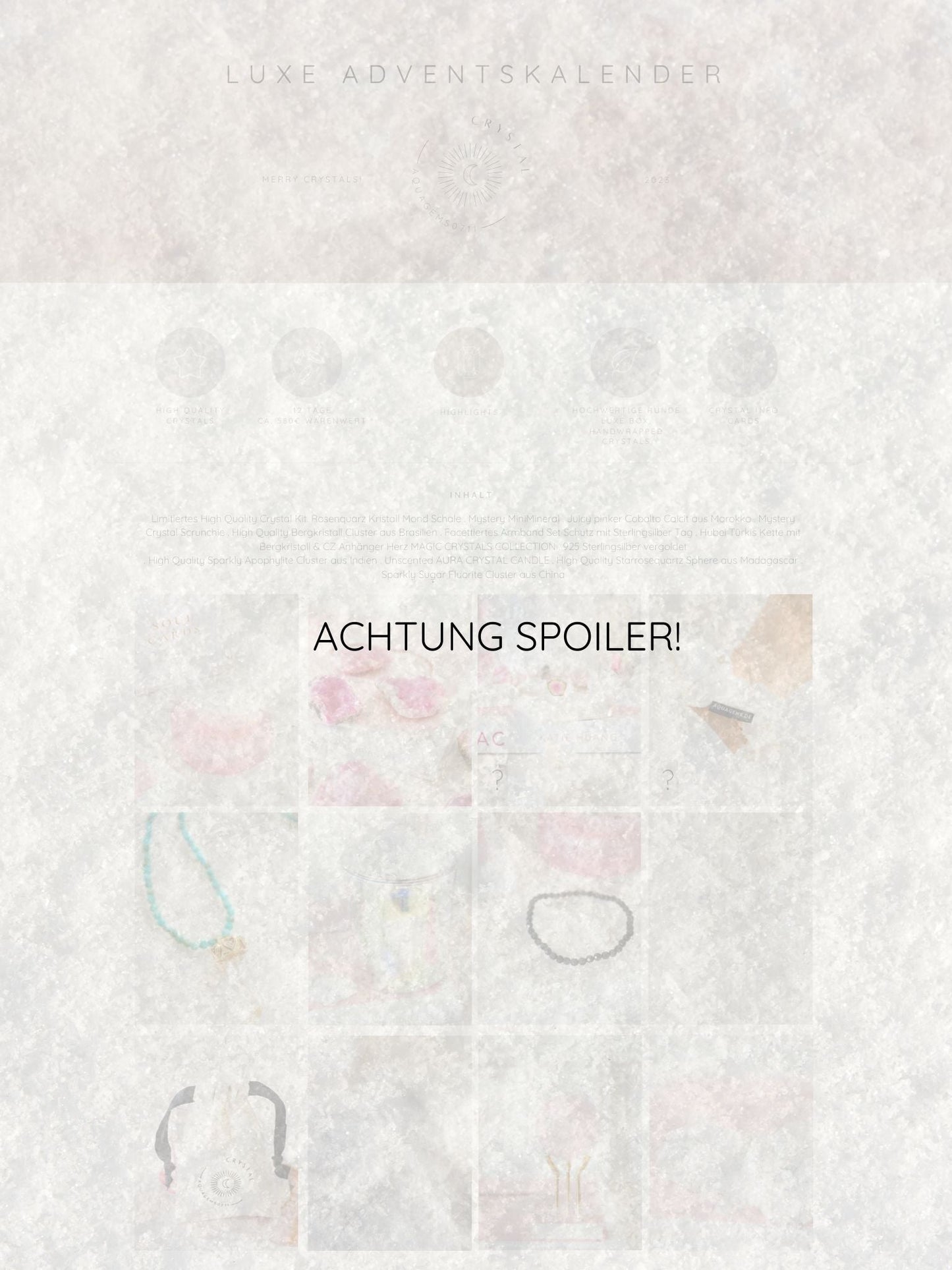 LIMITED LUXE CRYSTALS! Edelstein . Kristall Adventskalender 2023