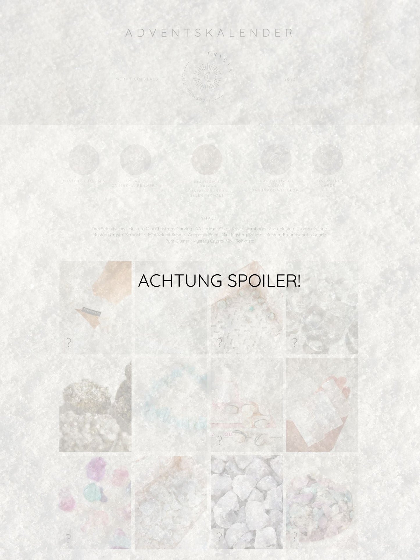 MERRY CRYSTALS! Edelstein . Kristall Adventskalender 2023