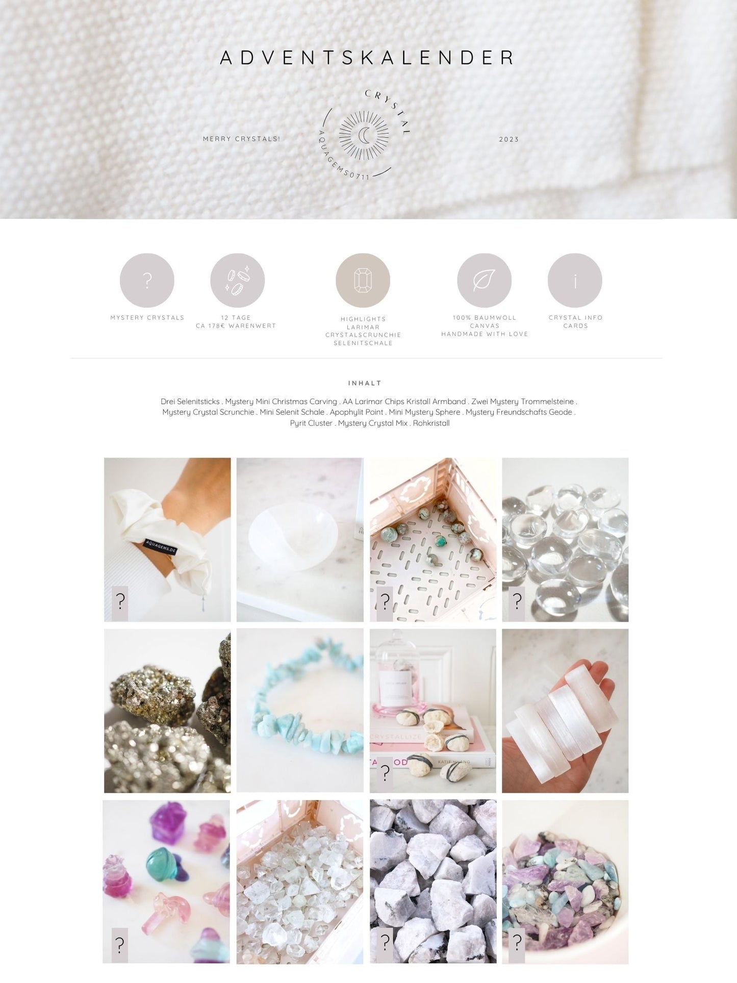 MERRY CRYSTALS! Edelstein . Kristall Adventskalender 2023