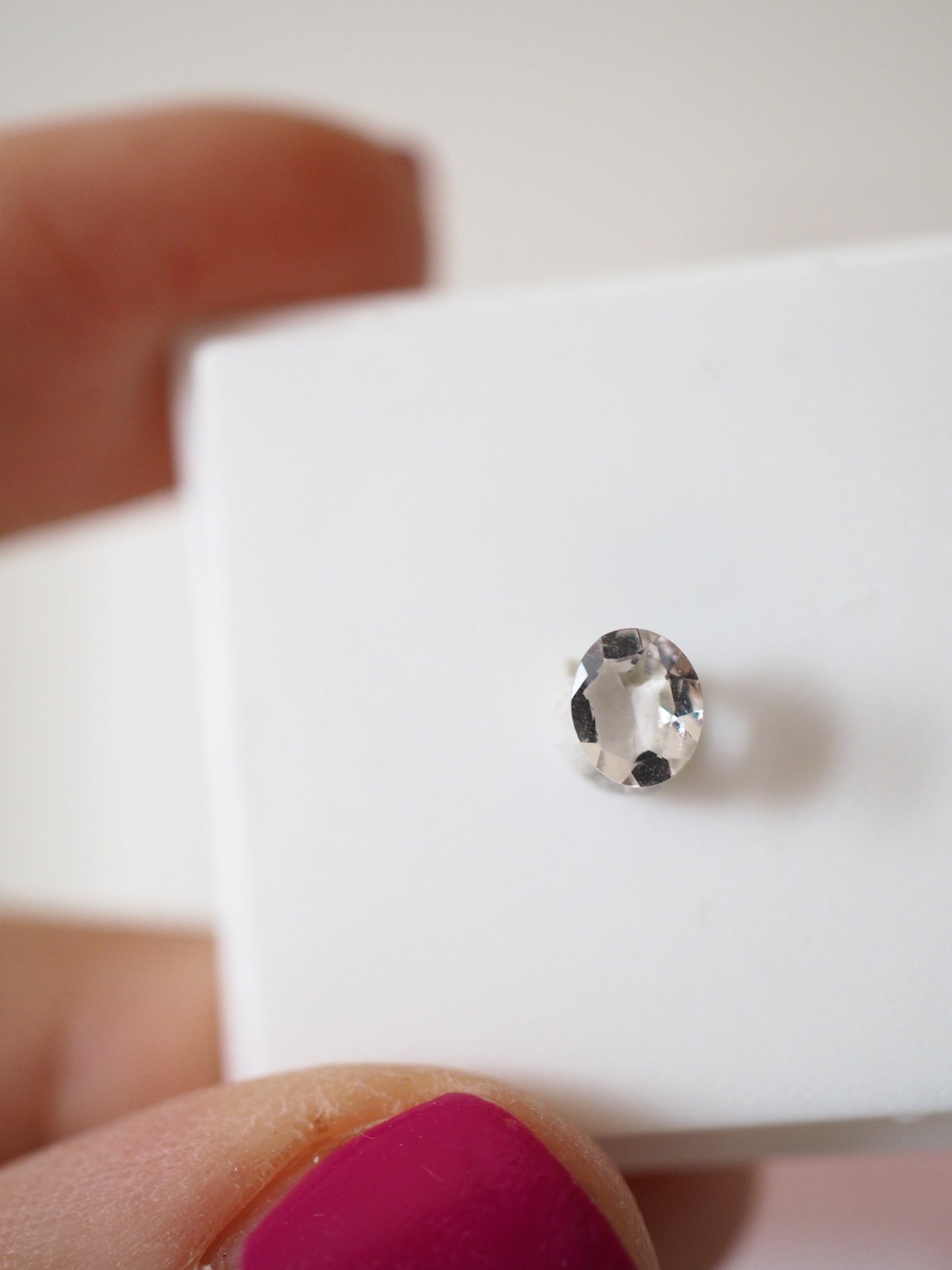 Pink Morganite Faccettiert . MINI MINERALS IN BOX 3x3cm - geschliffen in Indien