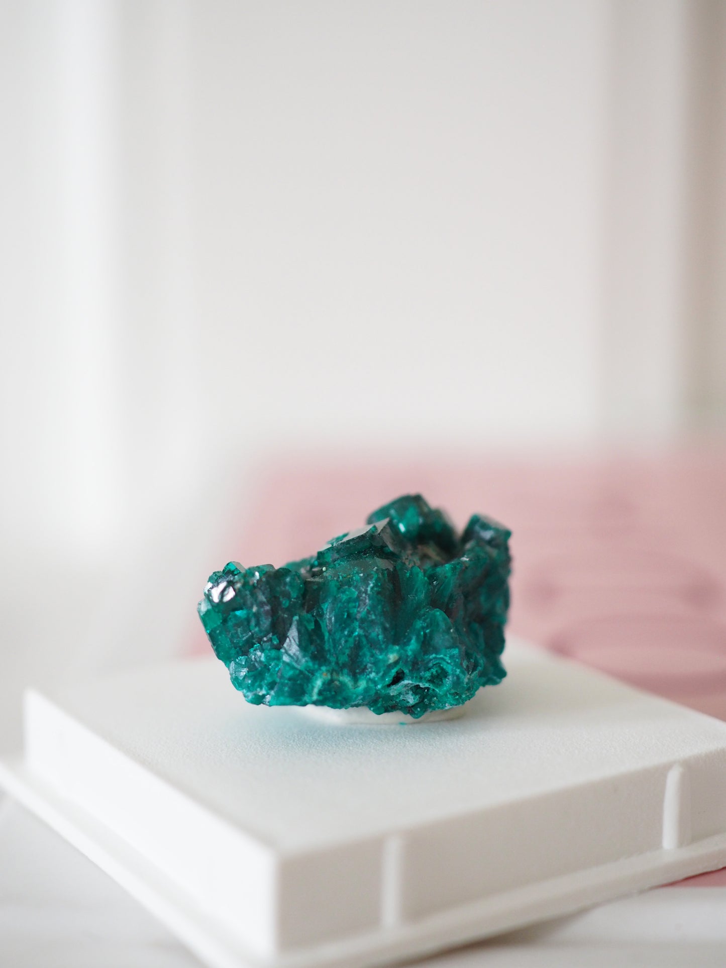 Dioptase . MINI MINERALS IN BOX 4x4cm - aus Kongo