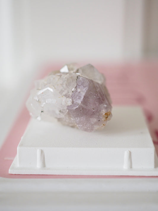 Fluorit mit Pyrit & Sugar Coating . MINI MINERALS IN BOX 4x4cm - aus China