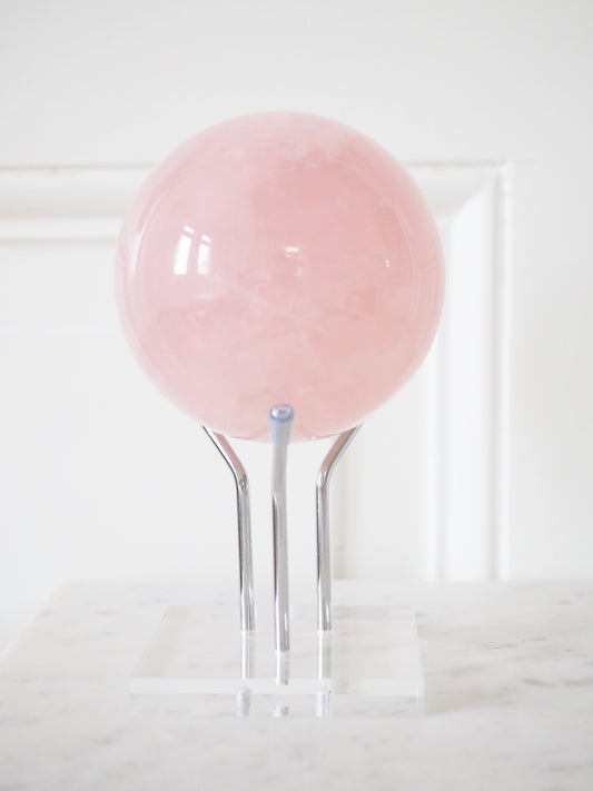 Mineralen Display auf Acryl . Kugelständer Halter. Ständer Beweglich Silber L