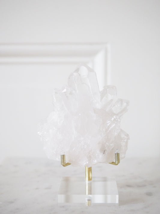 Mineralen Display auf Acryl . Halter. Ständer Beweglich Gold / Silber S