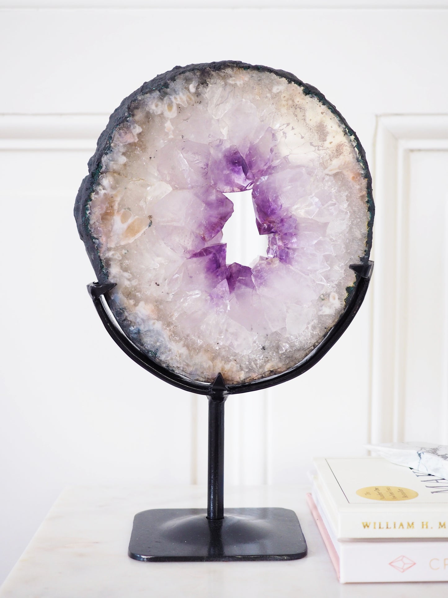 Amethyst Portal mit Pink Amethyst Details auf Ständer ca.26 cm - aus Brasilien HIGH QUALITY