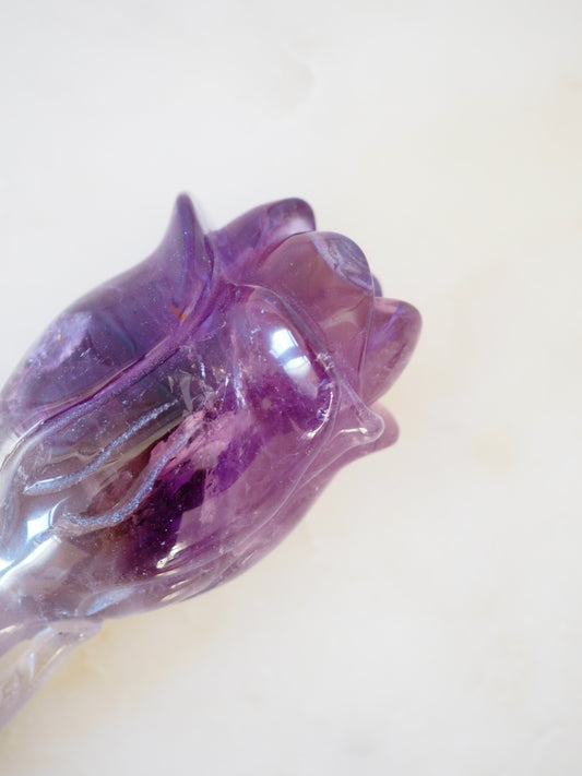 Rose aus Jacare Amethyst & Ametrin 22.5cm 330g - aus Brasilien Hand Carved