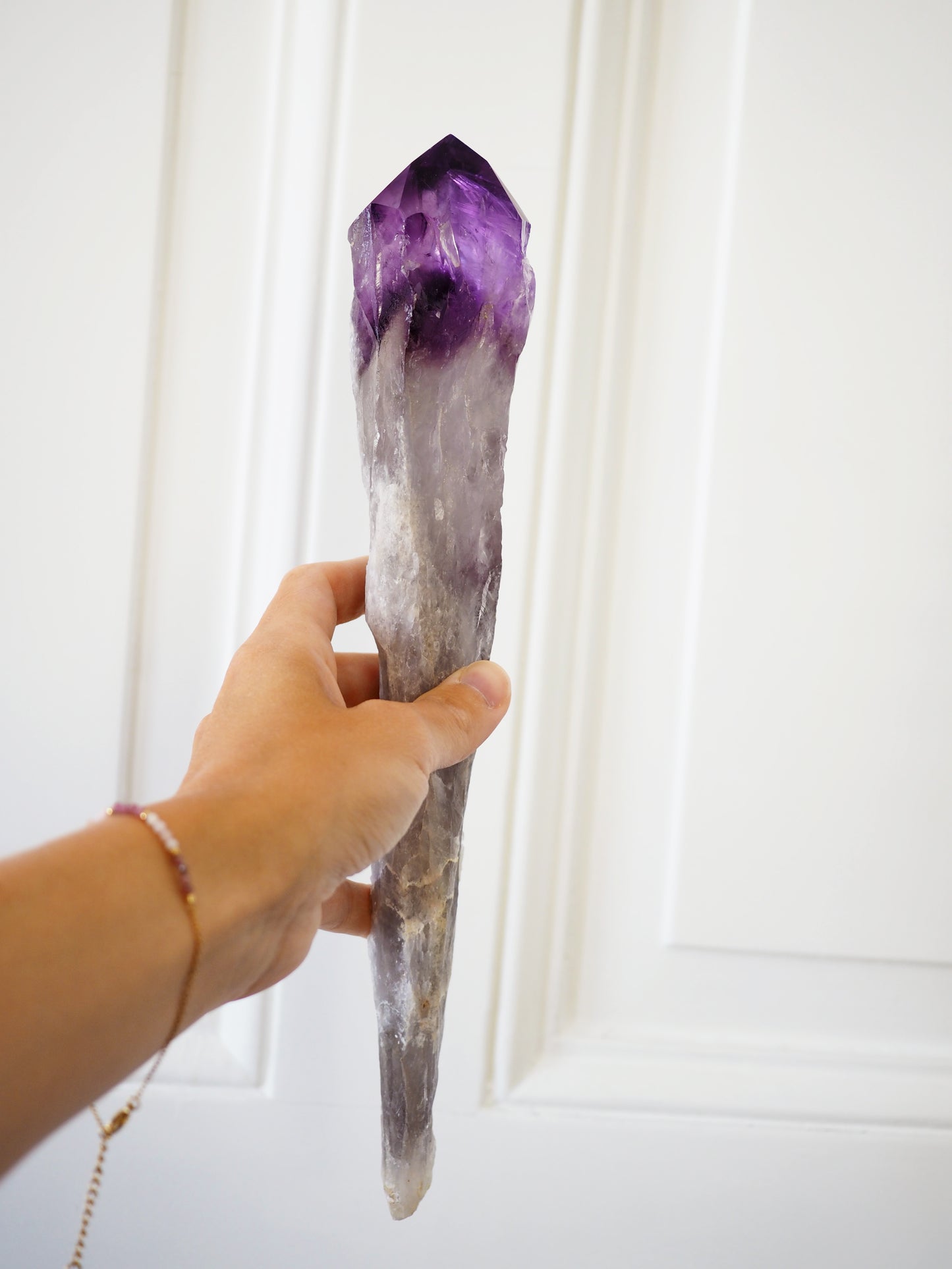 XXL Jacare Amethyst Wurzel Roh . Stab Spitze Wurzel Wand Zauberstab 29 cm xxg - aus Bahia Brasilien HIGH QUALITY