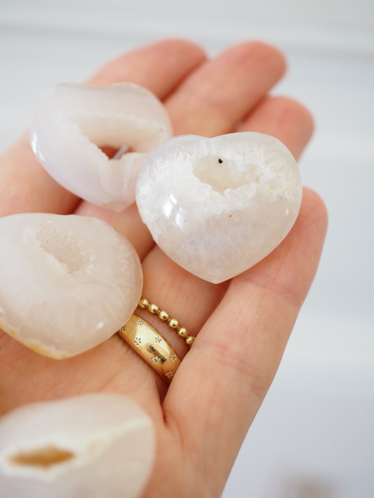 Sparkly Druzy Achat Herz ca. cm - aus Brasilien HAND CARVED
