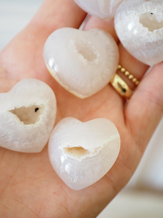 Sparkly Druzy Achat Herz ca. cm - aus Brasilien HAND CARVED