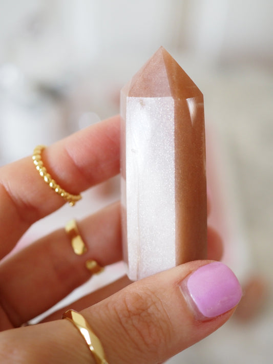 Sonnenstein X Mondstein Spitze ca. 5-6 cm - aus Tansania HIGH QUALITY