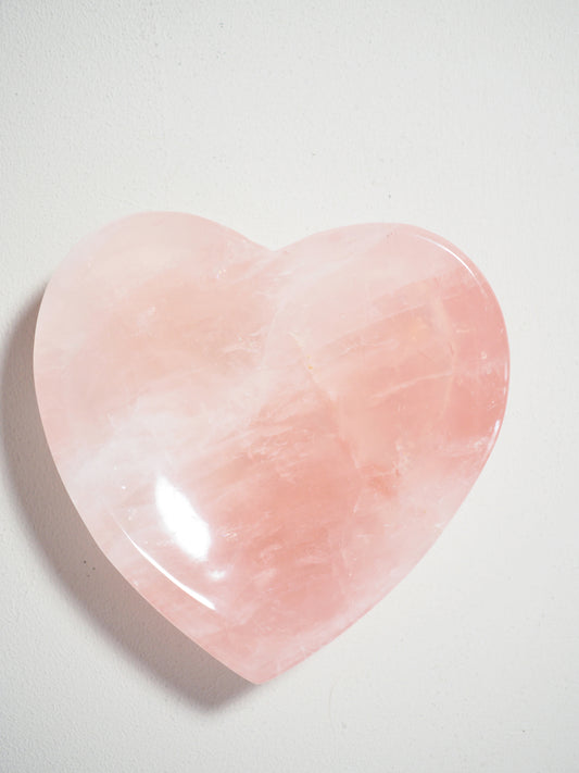 Rosenquarz Herz Edelstein. Kristall Schale Schmuckschale Bowl ca. 7 cm - Handcarved HIGH QUALITY