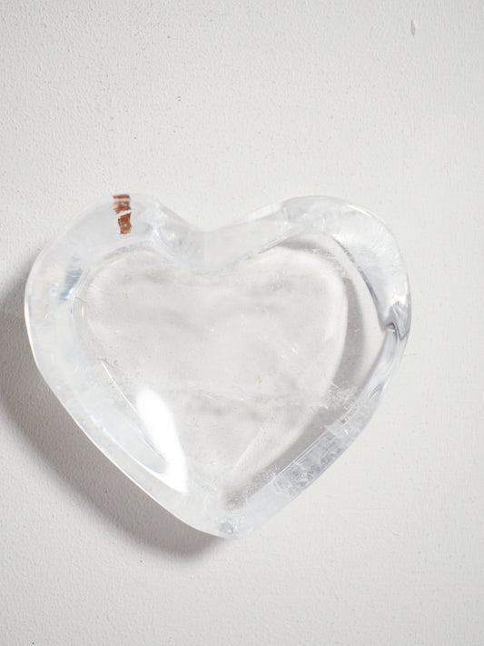 Bergkristall Herz Schale Schmuckschale . Clearquartz Heart Bowl ca. 5-6cm - Handcarved HIGH QUALITY