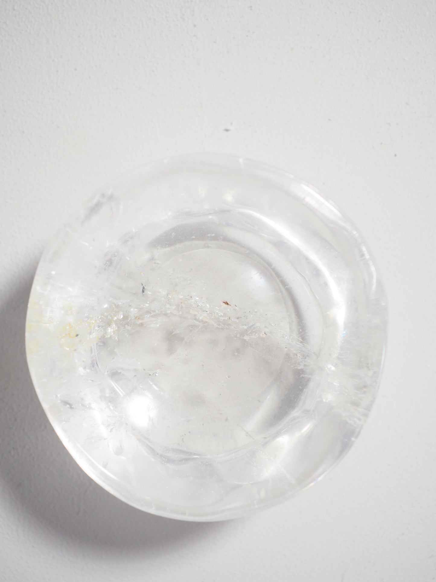 Bergkristall Runde Edelstein. Kristall Schale Schmuckschale . Clearquartz Round Bowl ca. 7cm 290g - Handcarved HIGH QUALITY