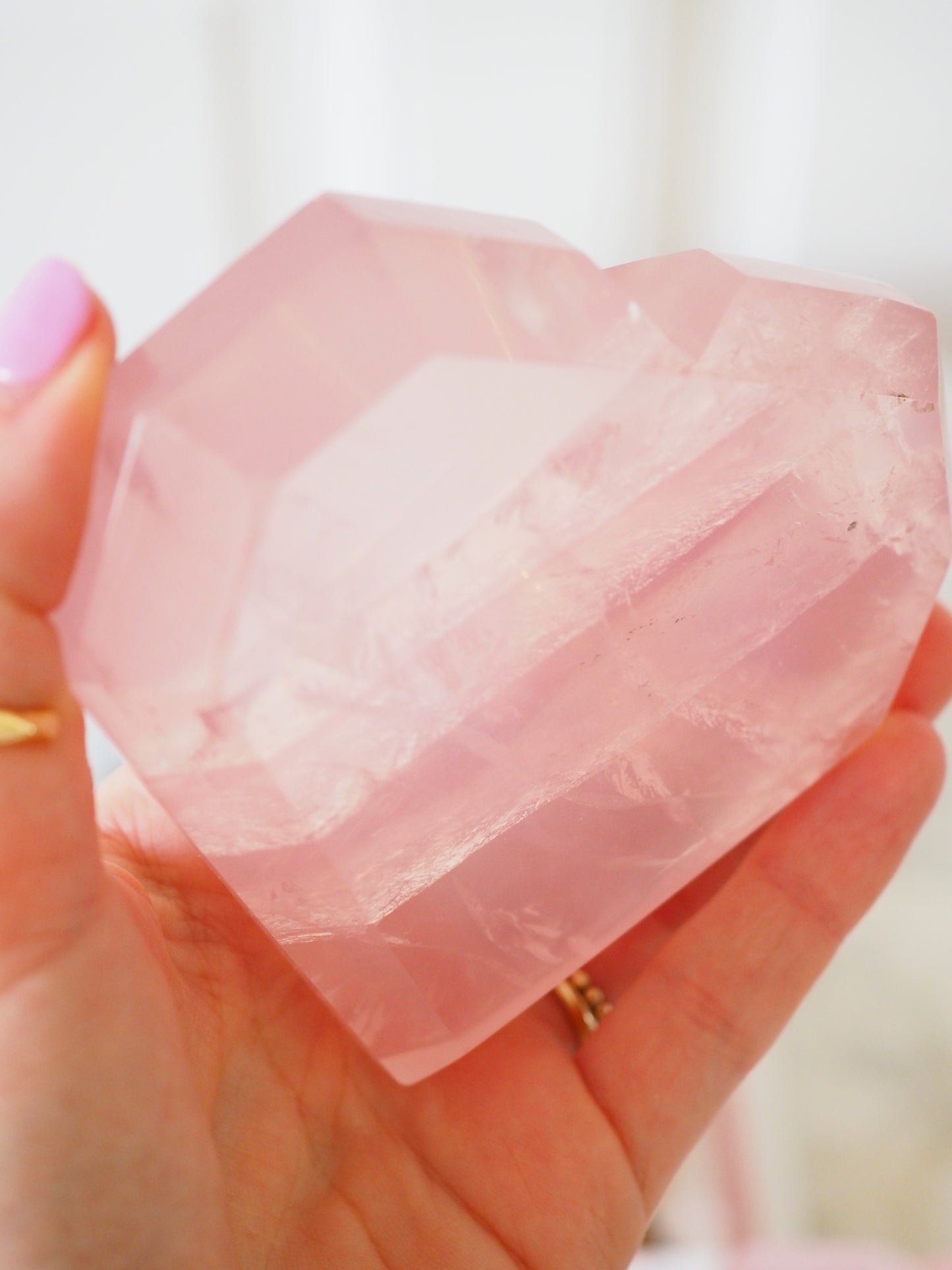 Rosenquarz Herz MIT Halter ca 10 cm - aus Mozambique HIGH QUALITY