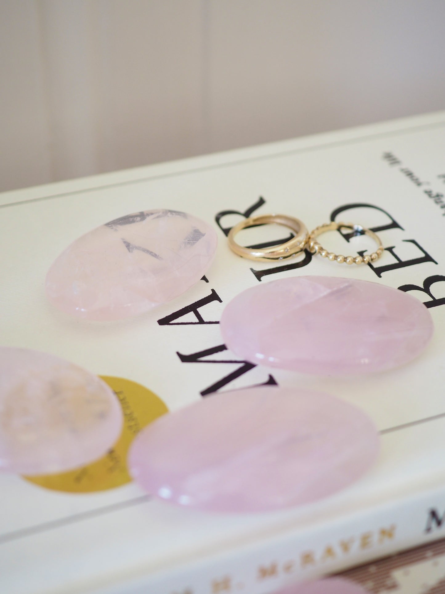 Gemmy Rosenquarz Oval flacher Trommelstein Tumble - aus Brasilien HIGH QUALITY