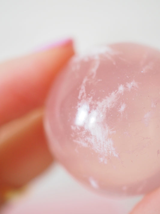 Snow Garden Rosenquarz Kugeln mit Asterism Stern ca. 3.5 cm - aus Brasilien HIGH QUALITY RARE