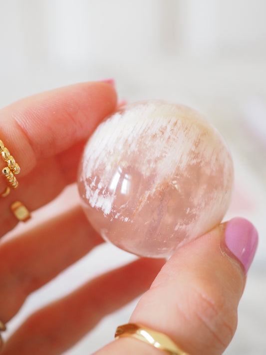 Snow Garden Rosenquarz Kugeln mit Asterism Stern ca. 4 cm - aus Brasilien HIGH QUALITY RARE