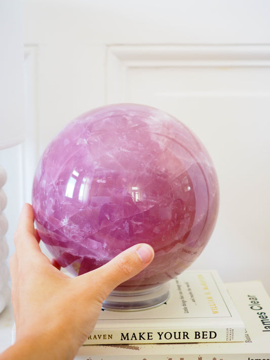 Deep Pink Purble Gemmy Star Rosenquarz Kugel 18cm ca. 6.2KG - aus Brasilien HIGH QUALITY