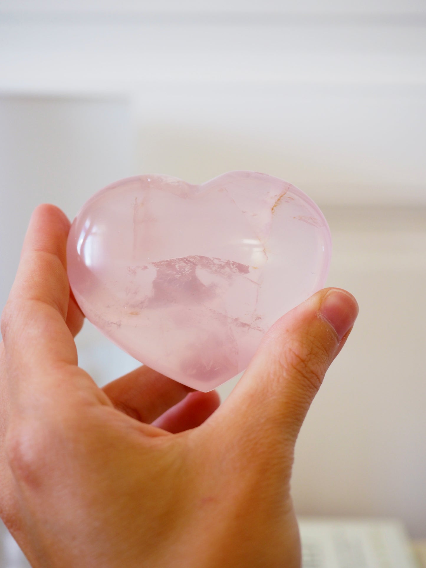 Rosenquarz Herz nach Wahl 7-14cm - aus Brasilien HAND CARVED