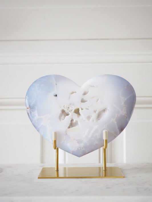 XL Blaues Chalcedon Herz ca. 20 x 16 cm - aus Türkei