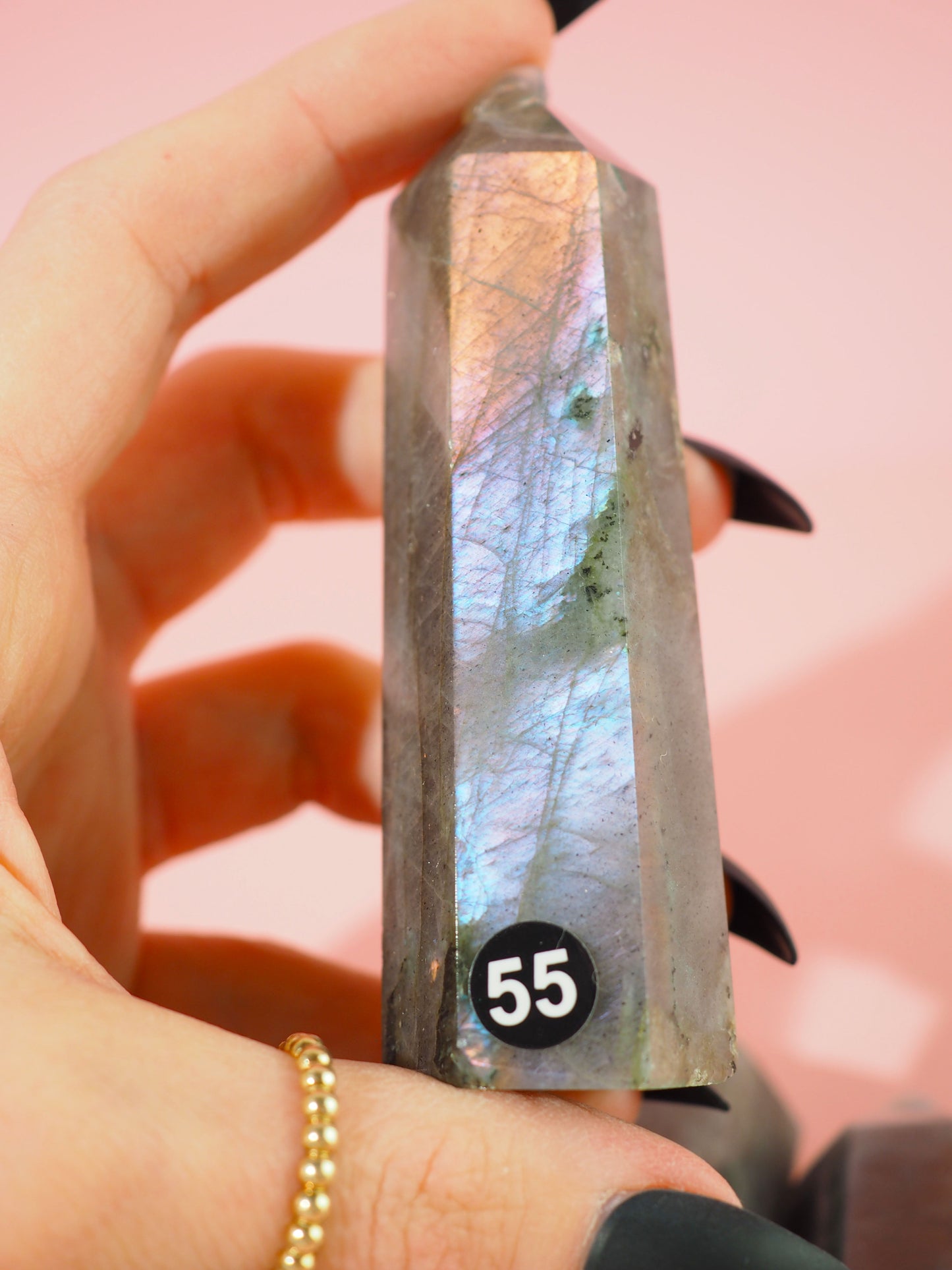 Blau Violett Gold Labradorit Point Spitze ca. 8-9 cm - aus Madagascar