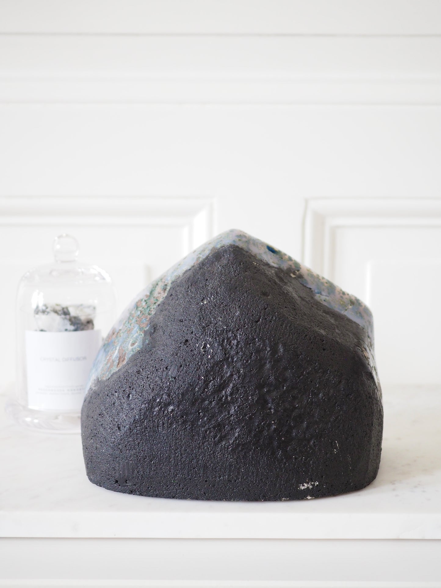 XL Amethyst Geode mit Moos Achat & Calcit 3,2 Kg / Kathedrale aus Brasilien - High Quality