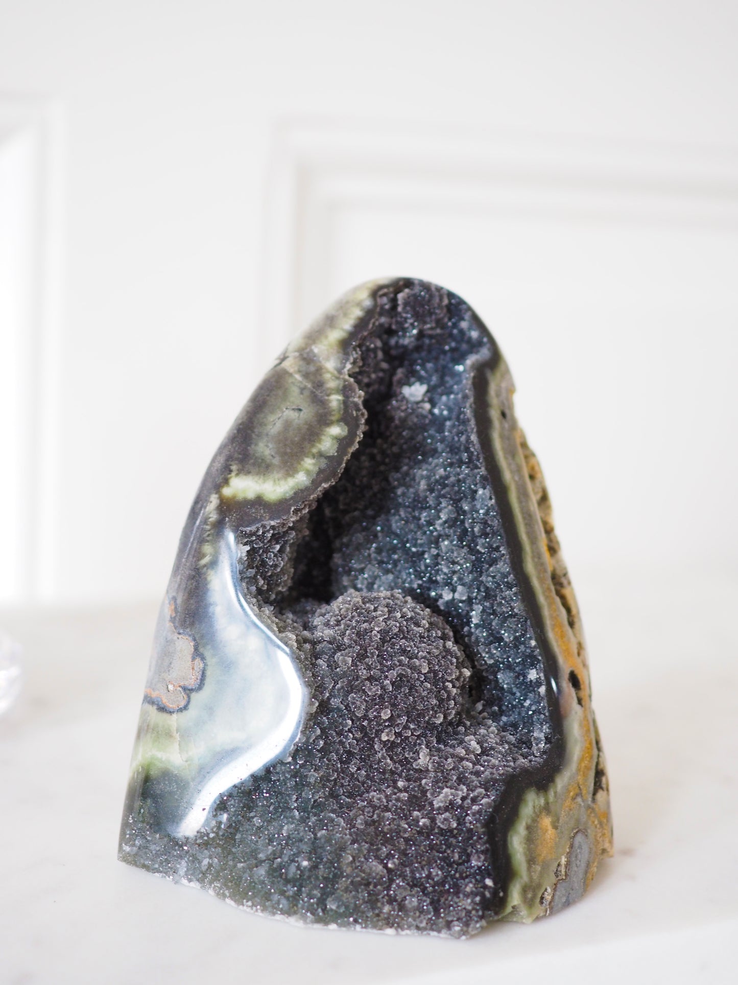 Cut Base Black Amethyst Cluster ca 11.5cm 270g - aus Uruguay RARE