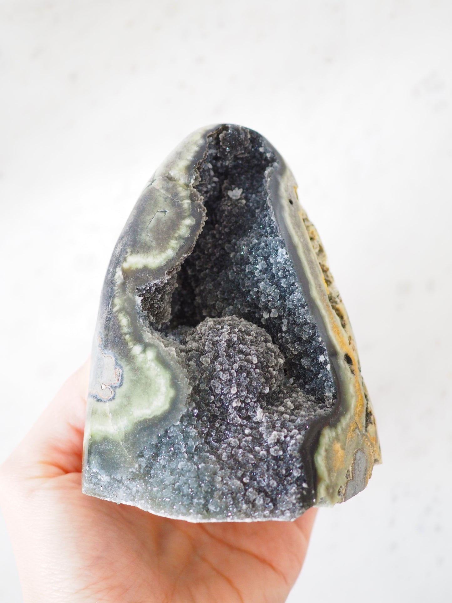 Cut Base Black Amethyst Cluster ca 11.5cm 270g - aus Uruguay RARE
