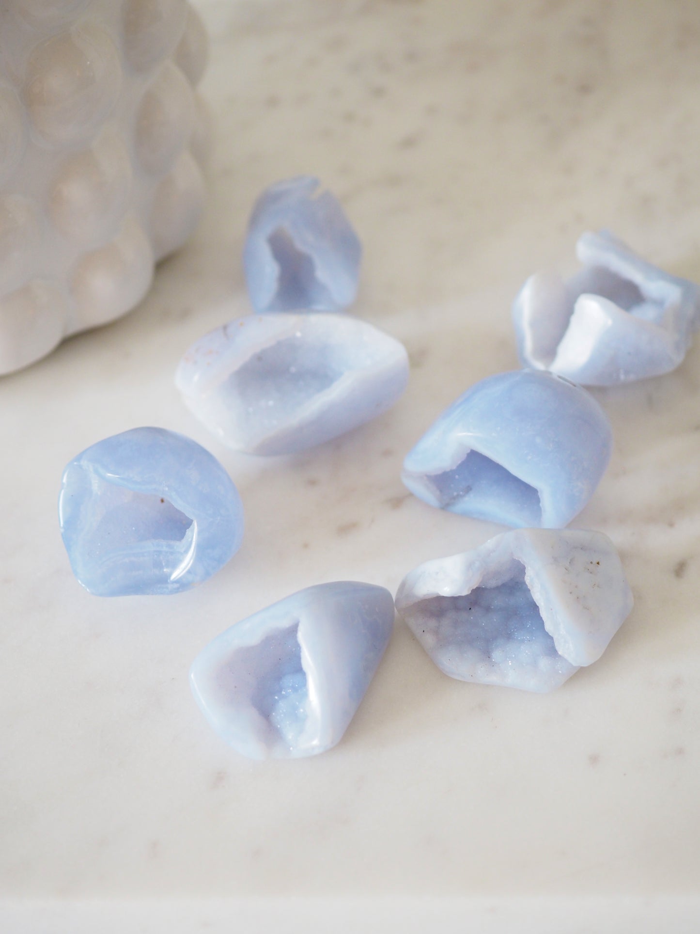 Druzy Blauer Spitzen Achat . Blue Lace Agate ca. 3-4 cm - aus Namibia HIGH QUALITY