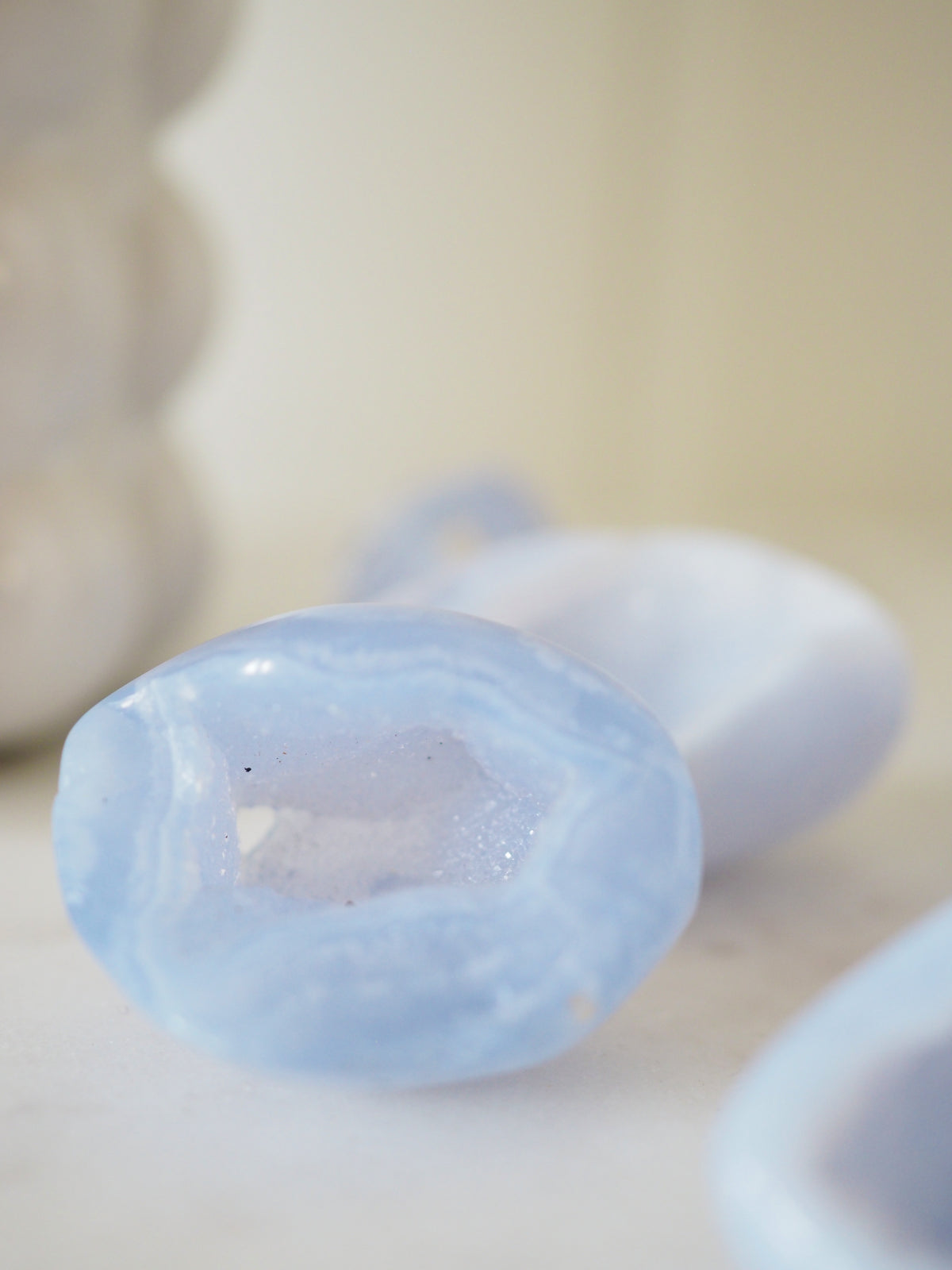 Druzy Blauer Spitzen Achat . Blue Lace Agate ca. 3-4 cm - aus Namibia HIGH QUALITY