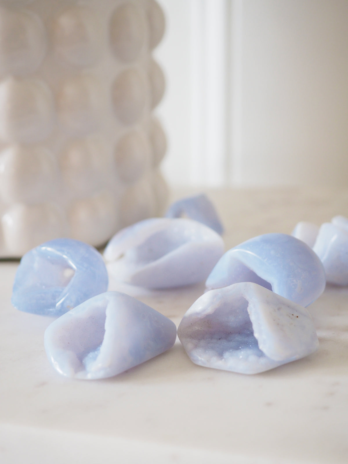 Druzy Blauer Spitzen Achat . Blue Lace Agate ca. 3-4 cm - aus Namibia HIGH QUALITY