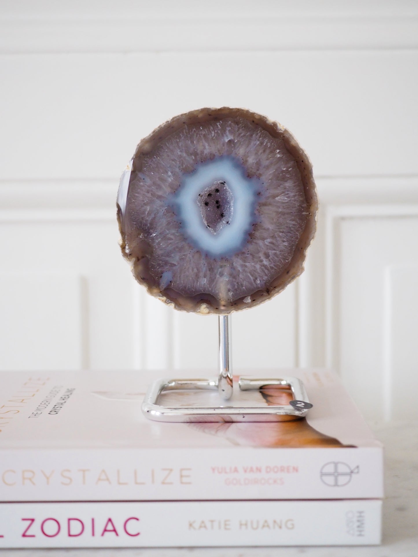 Druzy Achat Geode auf Ständer 2. Halter ca 11-15 cm - aus Brasilien HIGH QUALITY Handpoliert