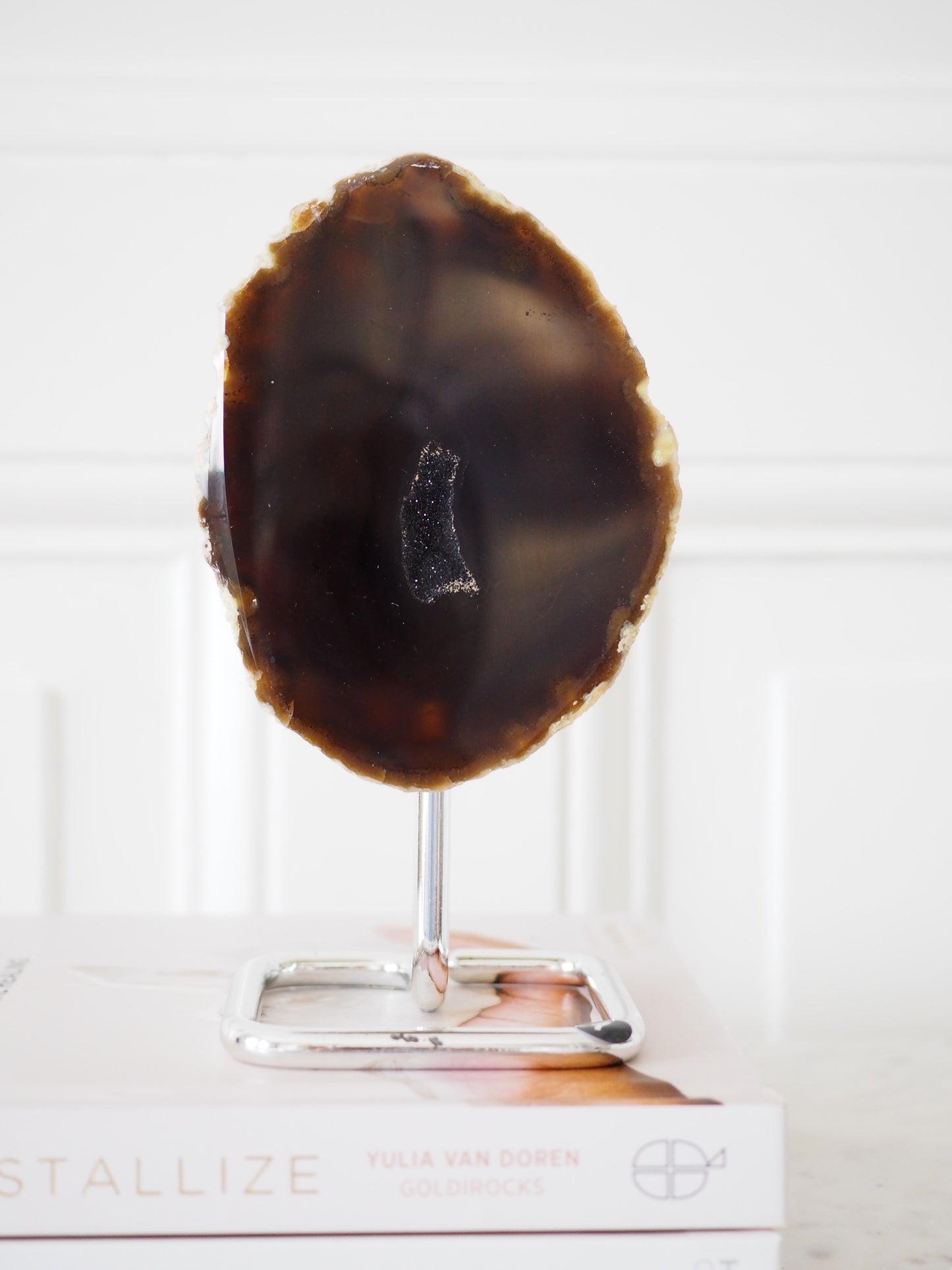 Druzy Achat Geode auf Ständer 7. Halter ca 11-15 cm - aus Brasilien HIGH QUALITY Handpoliert