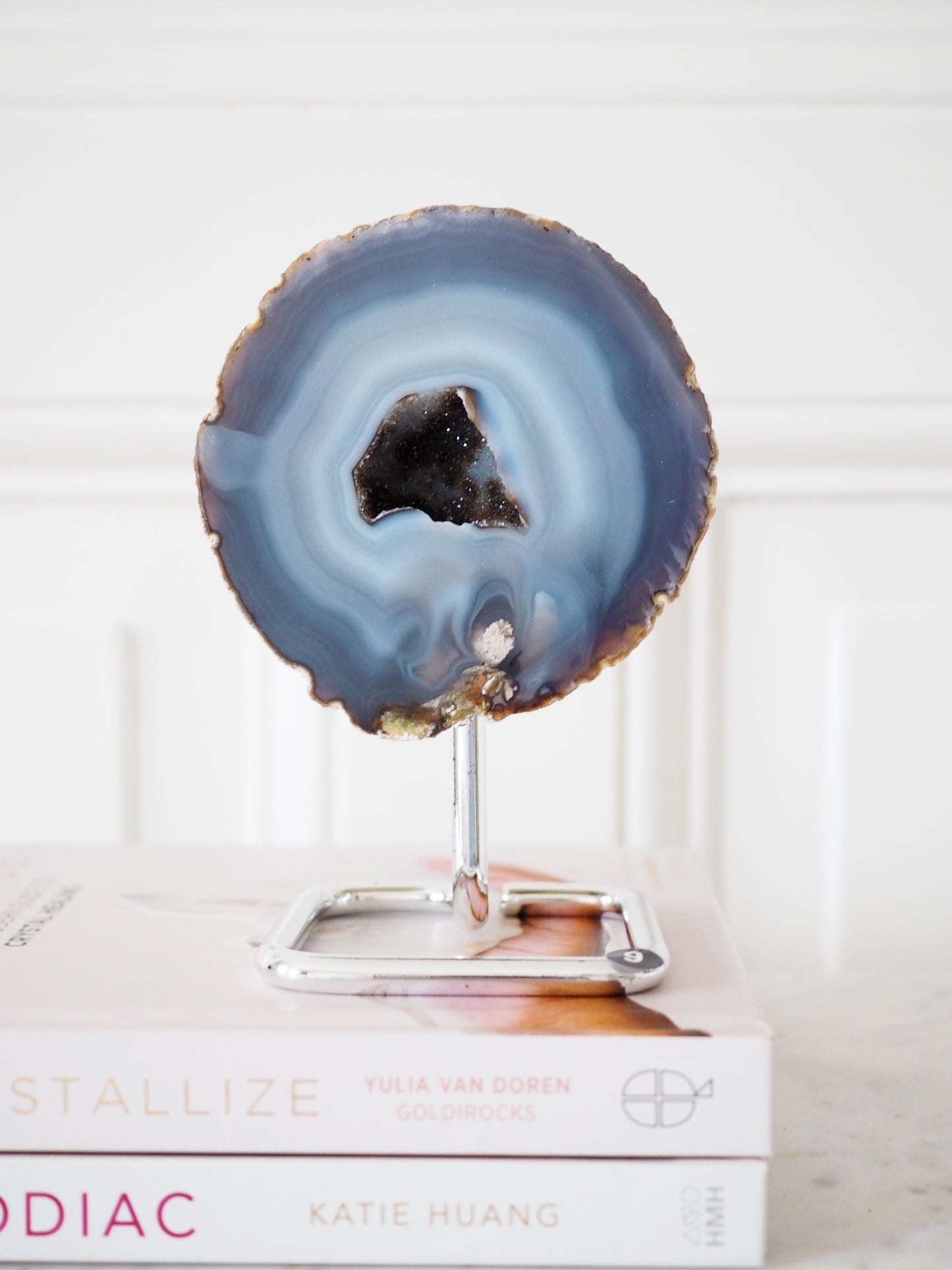 Druzy Achat Geode auf Ständer 9. Halter ca 11-15 cm - aus Brasilien HIGH QUALITY Handpoliert