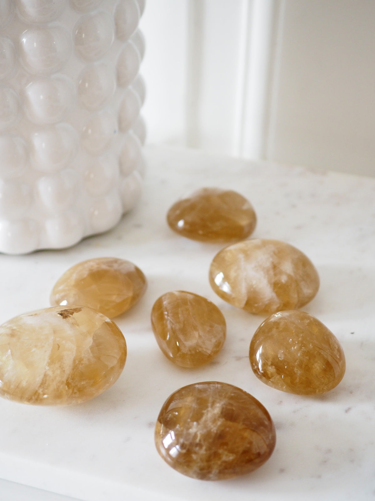 XL Natürlicher Citrin Trommel Stein . Natural Citrine Tumble ca. xx cm - Brasilien RARE