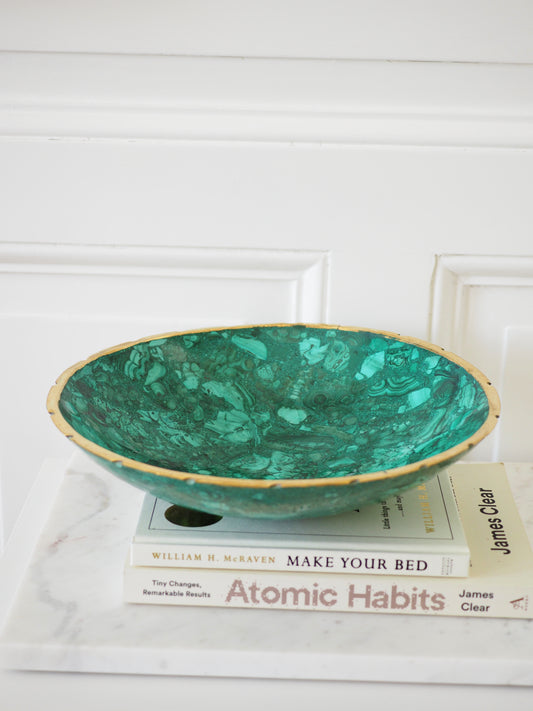 XL Malachit Edelstein. Kristall Schale Bowl ca. 26cm - aus DRC