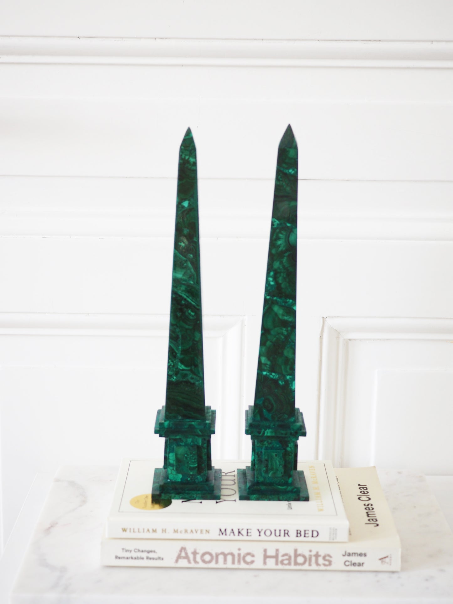 Malachit Obelisk SET ca. 29.5cm - aus DRC Handcarved
