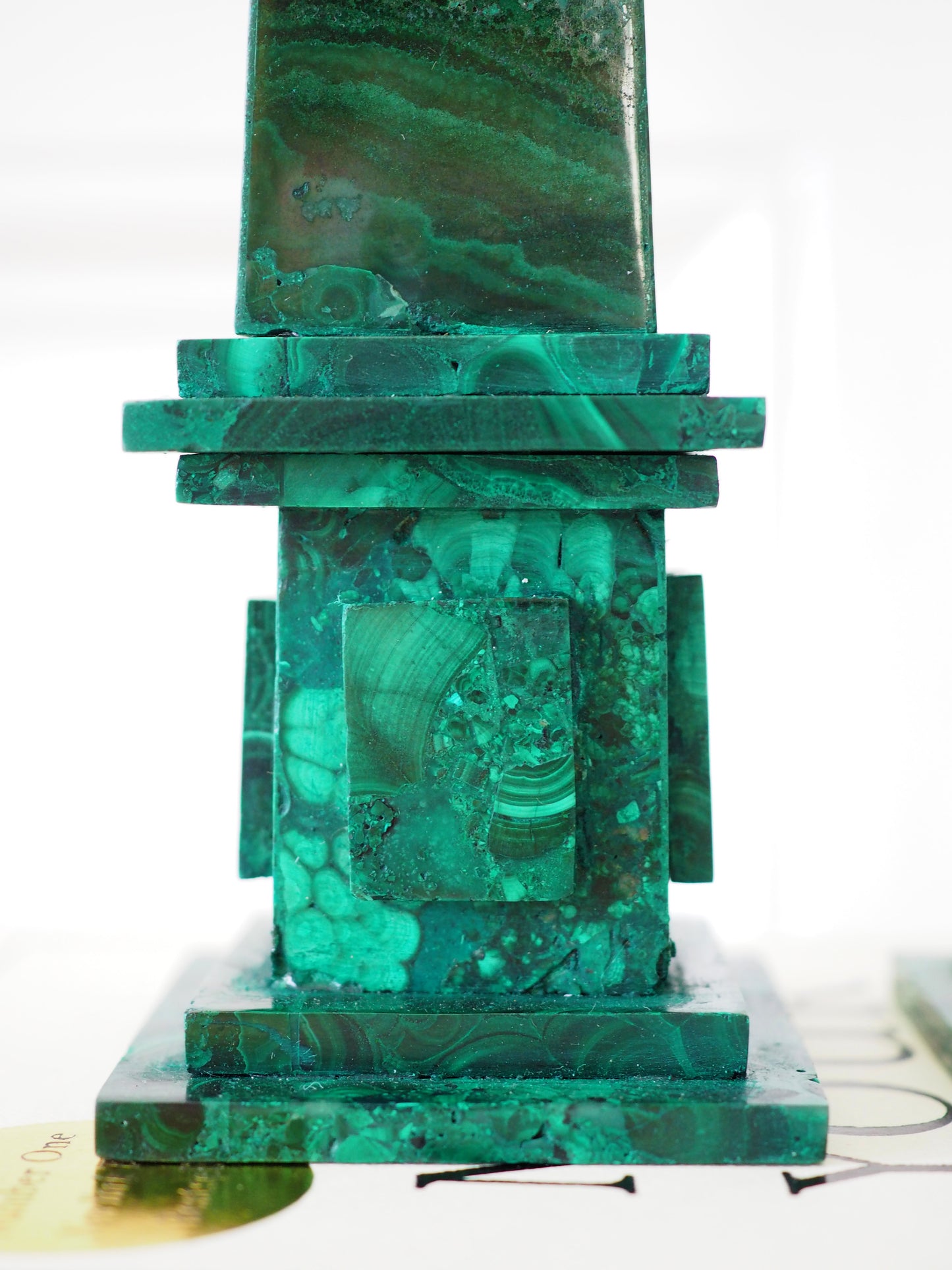 Malachit Obelisk SET ca. 29.5cm - aus DRC Handcarved