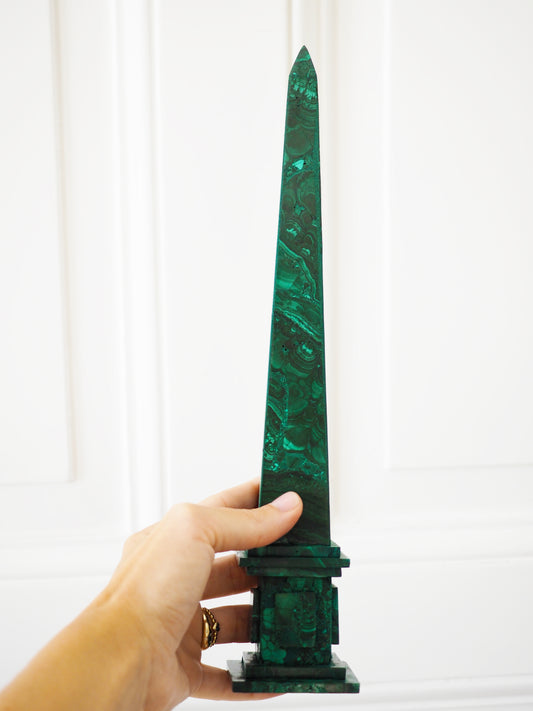 Malachit Obelisk SET ca. 29.5cm - aus DRC Handcarved