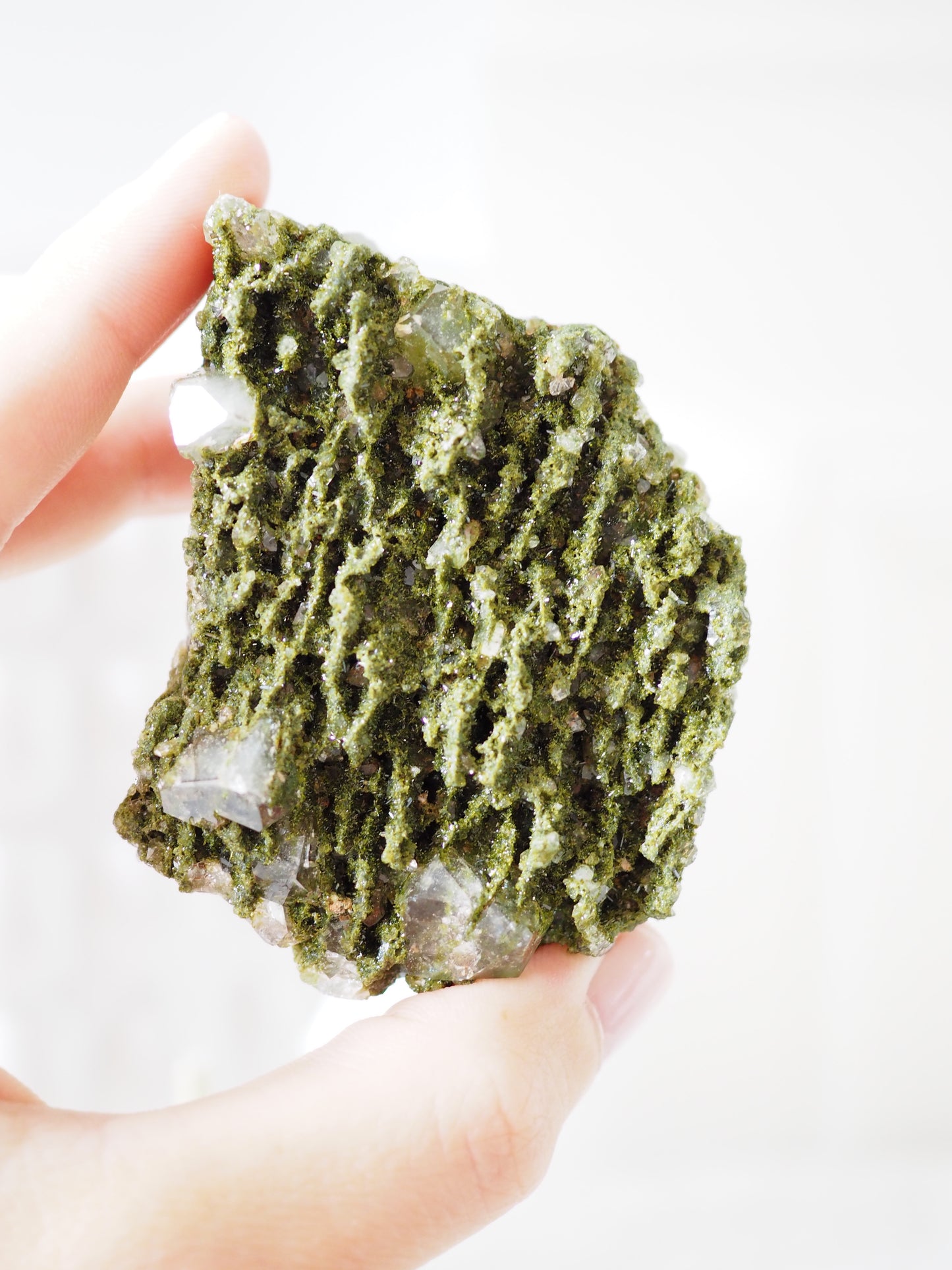 Epidot X Quarz . Forest Quartz ca. 7cm - aus Yuksekova . Hakkari. Ost Anatolien Türkei NEW FIND HIGH QUALITY