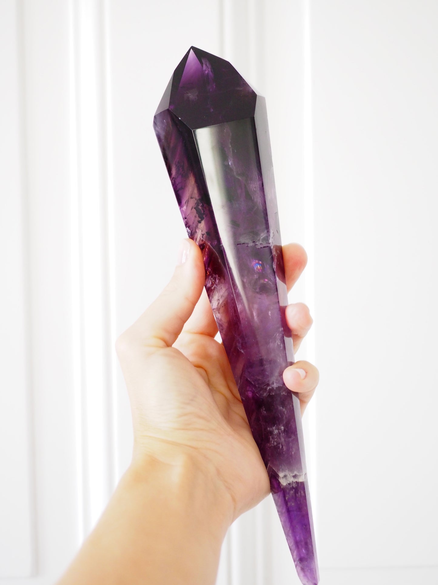 XJacare Amethyst Wurzel poliert auf Halter . Stab Spitze Wurzel Wand Zauberstab 28 cm - aus Bahia Brasilien HIGH QUALITY