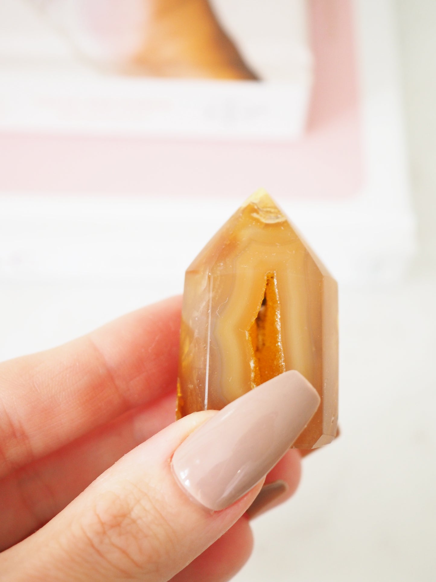Orangene Druzy Achat Spitze . Druzy Agate Point ca. 4.5 cm - aus Brasilien