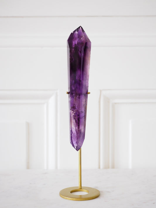 Jacare Amethyst Wurzel poliert auf Halter . Stab Spitze Wurzel Wand Zauberstab 21.5 cm - aus Bahia Brasilien HIGH QUALITY