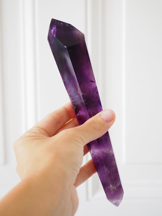 XJacare Amethyst Wurzel poliert auf Halter . Stab Spitze Wurzel Wand Zauberstab 22 cm - aus Bahia Brasilien HIGH QUALITY