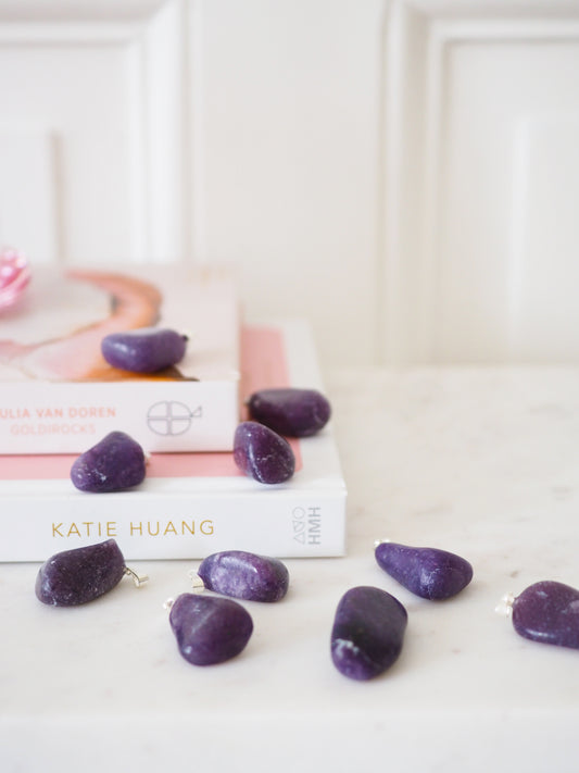 Lepidolit getrommelt Anhänger Galvanisiert ca xxcm - aus xx