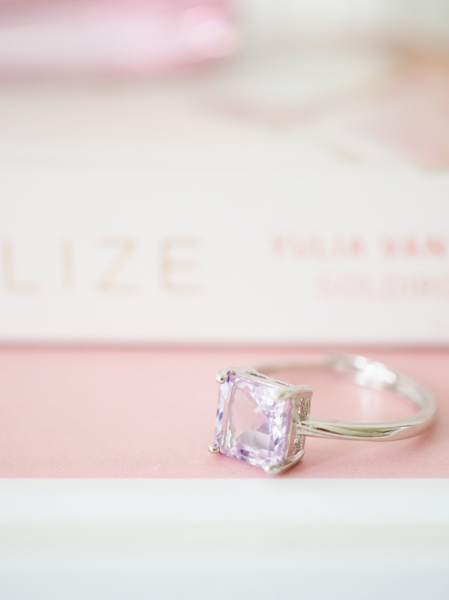 Lavender Moon Quarz Ring 925 Sterlingsilber ca 0.8 cm - aus Brasilien