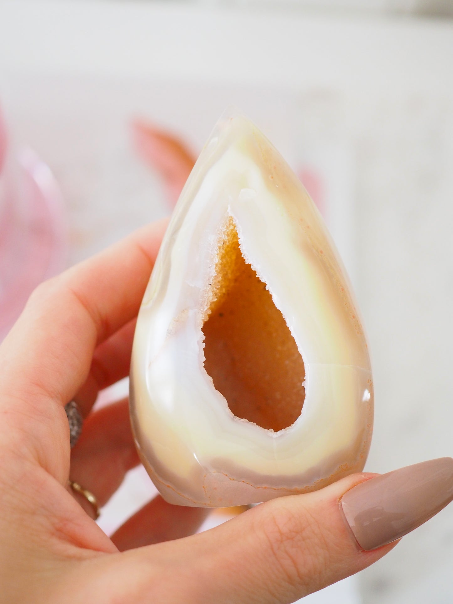 Druzy Achat Geode . Druzy Agate Geode ca. 8 cm - High Quality Hand Polished