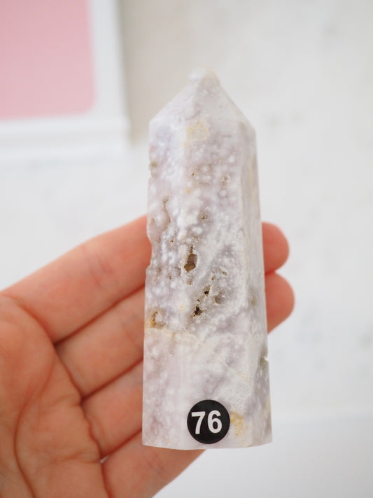 Druzy Blumen Achat / Pink Amethyst Spitze . Flower Agate Point ca. 9.5cm (76) - aus Madagascar High Quality