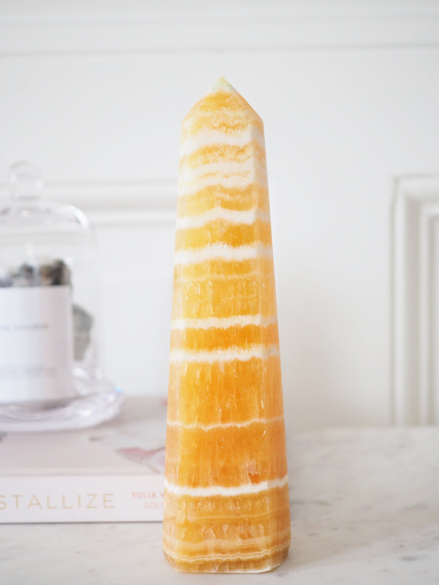 XL Juicy Orangen Calcit Spitze . Orange Calcite Point 17.5 cm (91) - HIGH QUALITY
