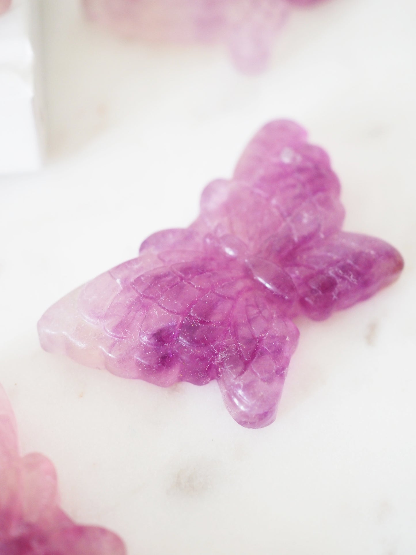 Pink Violett Fluorite Schmetterling ca.4 cm - aus China